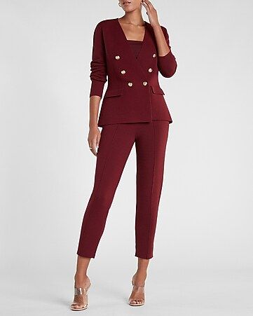 Seamed Sweater Carrot Ankle Pant Suit | Express