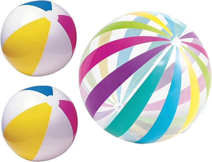 LINE42 Big Beach Ball Set for Summer Pool or Beach - One Jumbo Giant 42 Inch Beach Ball and Two 2... | Amazon (US)