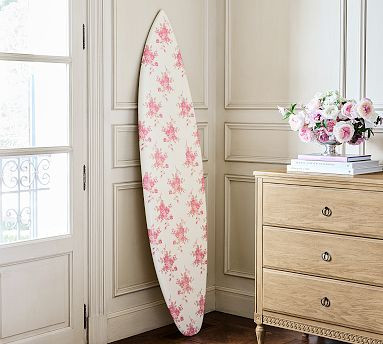LoveShackFancy Pink Rose Printed Surfboard Wall Art | Pottery Barn (US)
