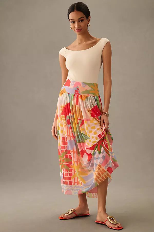 Farm Rio x Anthropologie Drop-Waist Printed Skirt By Farm Rio in Assorted Size XS | Anthropologie (US)