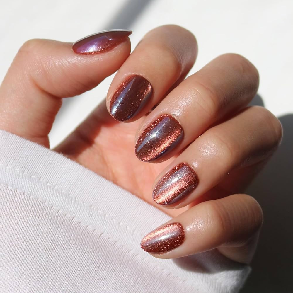 Glamnetic Press On Nails - Short Oval, Velvet Fake Nails 30 Pc Full Kit | Amazon (US)