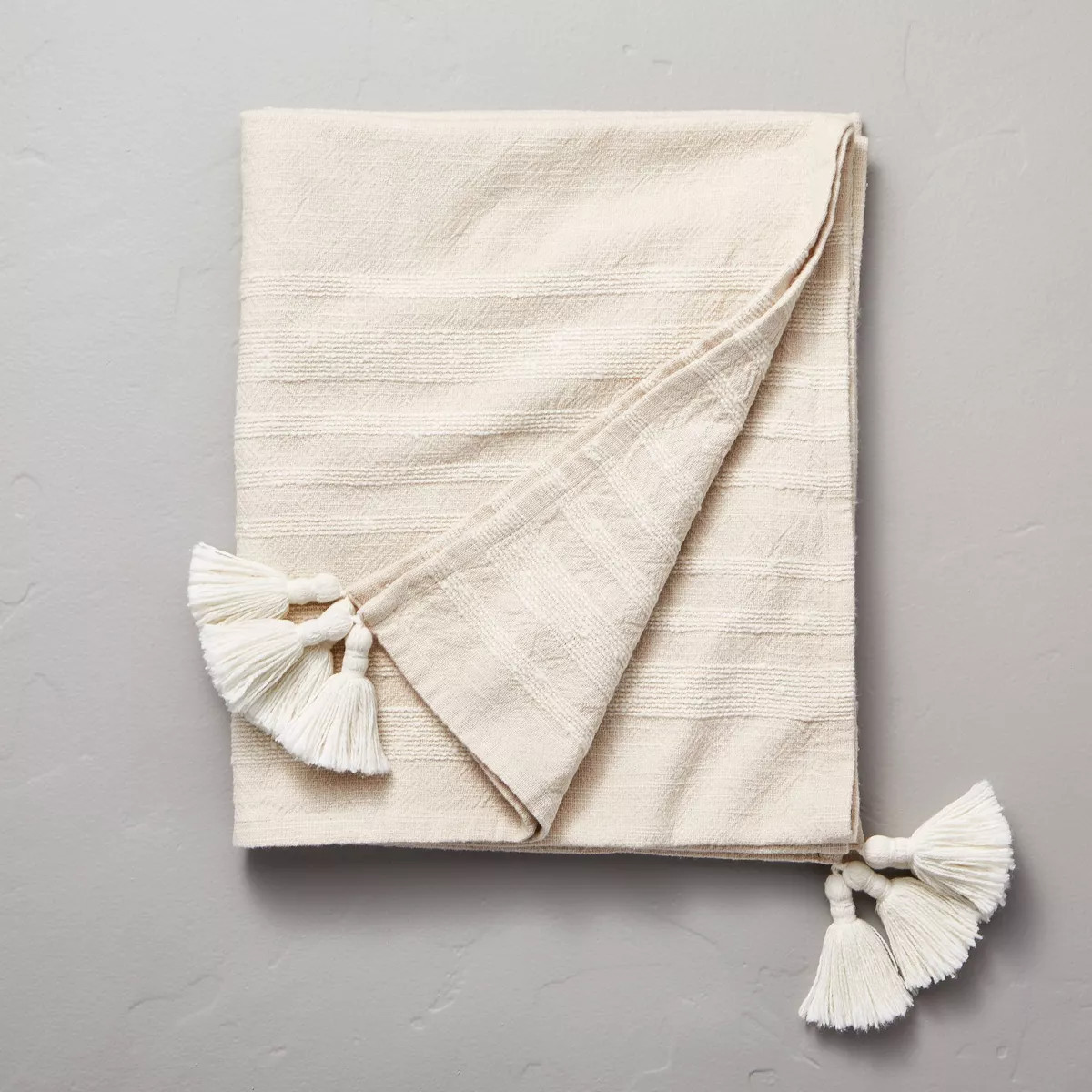 Heathered Stripe Tasseled Woven Throw Blanket - Hearth & Hand™ with Magnolia | Target