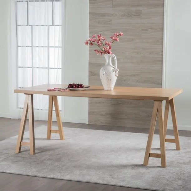 Noble House Montecito Modern Farmhouse Wood Dining Table, Brown Finish - Walmart.com | Walmart (US)