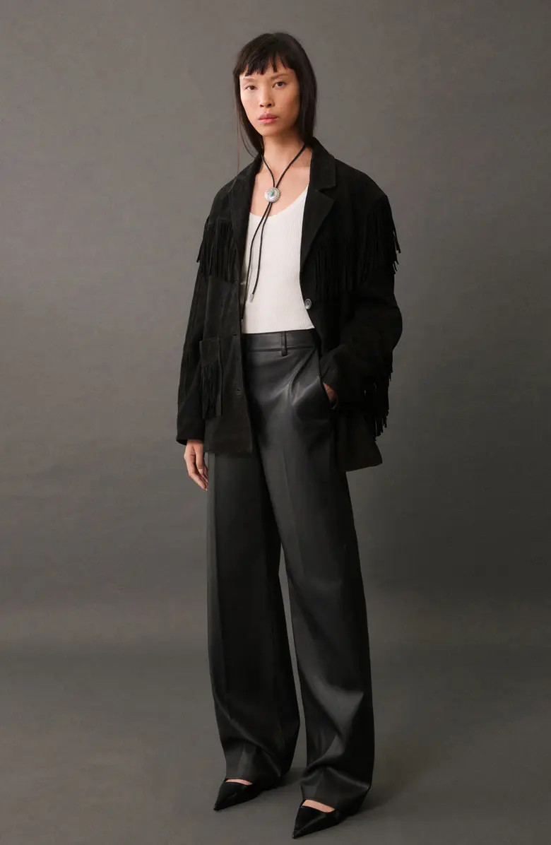 MANGO Wide Leg Faux Leather Pants | Nordstrom | Nordstrom