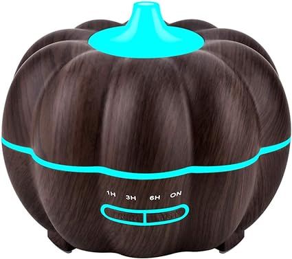 BESTOYARD Dark Wood Grain Aromatherapy Diffuser Essential Oil Diffuser Creative Pumpkin Shape Hum... | Amazon (US)