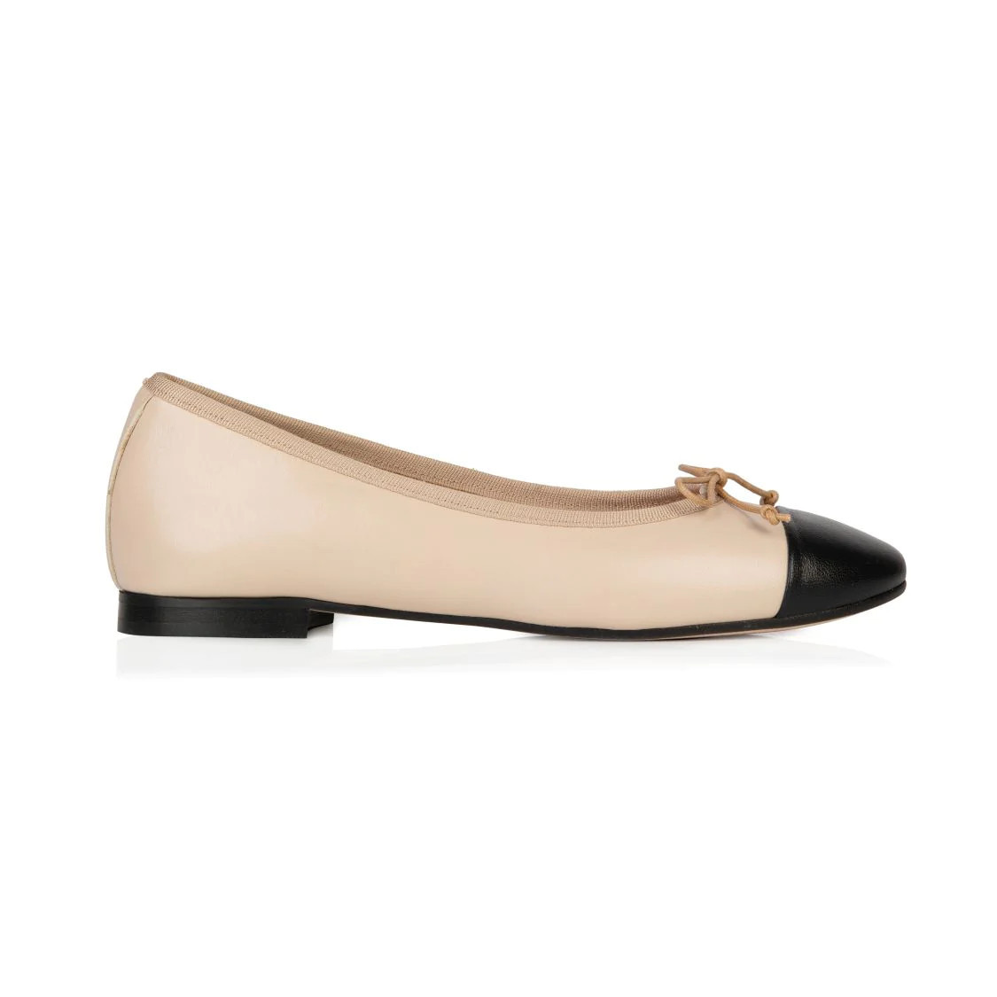Giselle: Beige & Black Ballerinas | Air & Grace