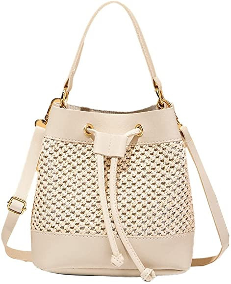 Straw Bag for women Summer Beach Bag Woven Hobo Handbag Work Tote Bag Vacation Bucket Bag Crossbo... | Amazon (US)