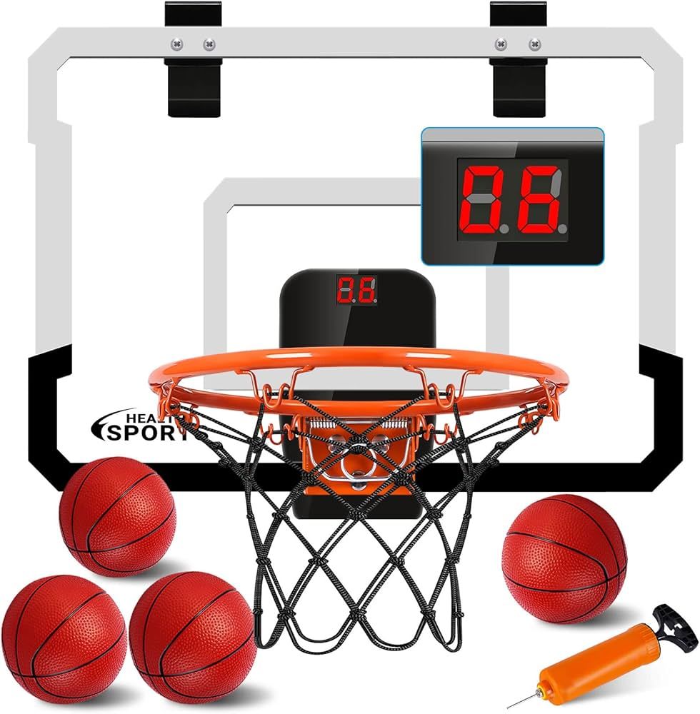 Over The Door Basketball Hoop Indoor - Mini Basketball Hoop for Kids and Adults Door Room Basketb... | Amazon (US)