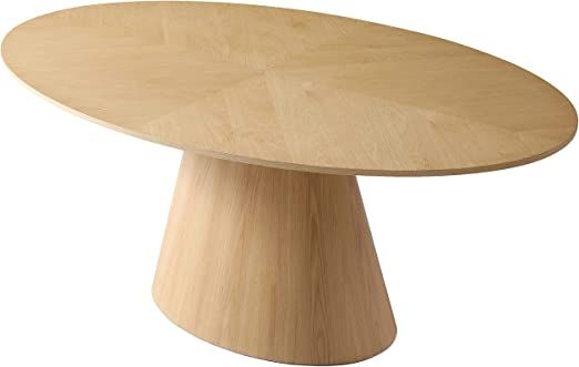 Meridian Furniture Gavin Collection Mid Century Oval White Oak Wood Dining Table, 72" W x 43.5" D... | Amazon (US)