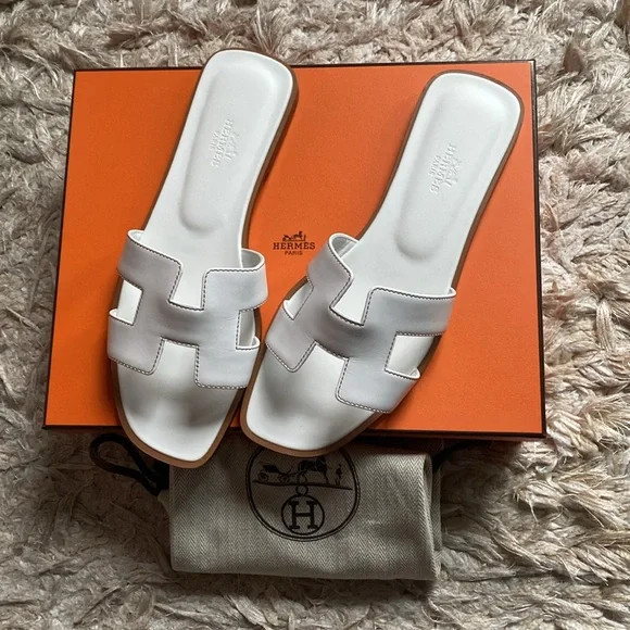 Hermes Oran White 7.5 brand new | Poshmark