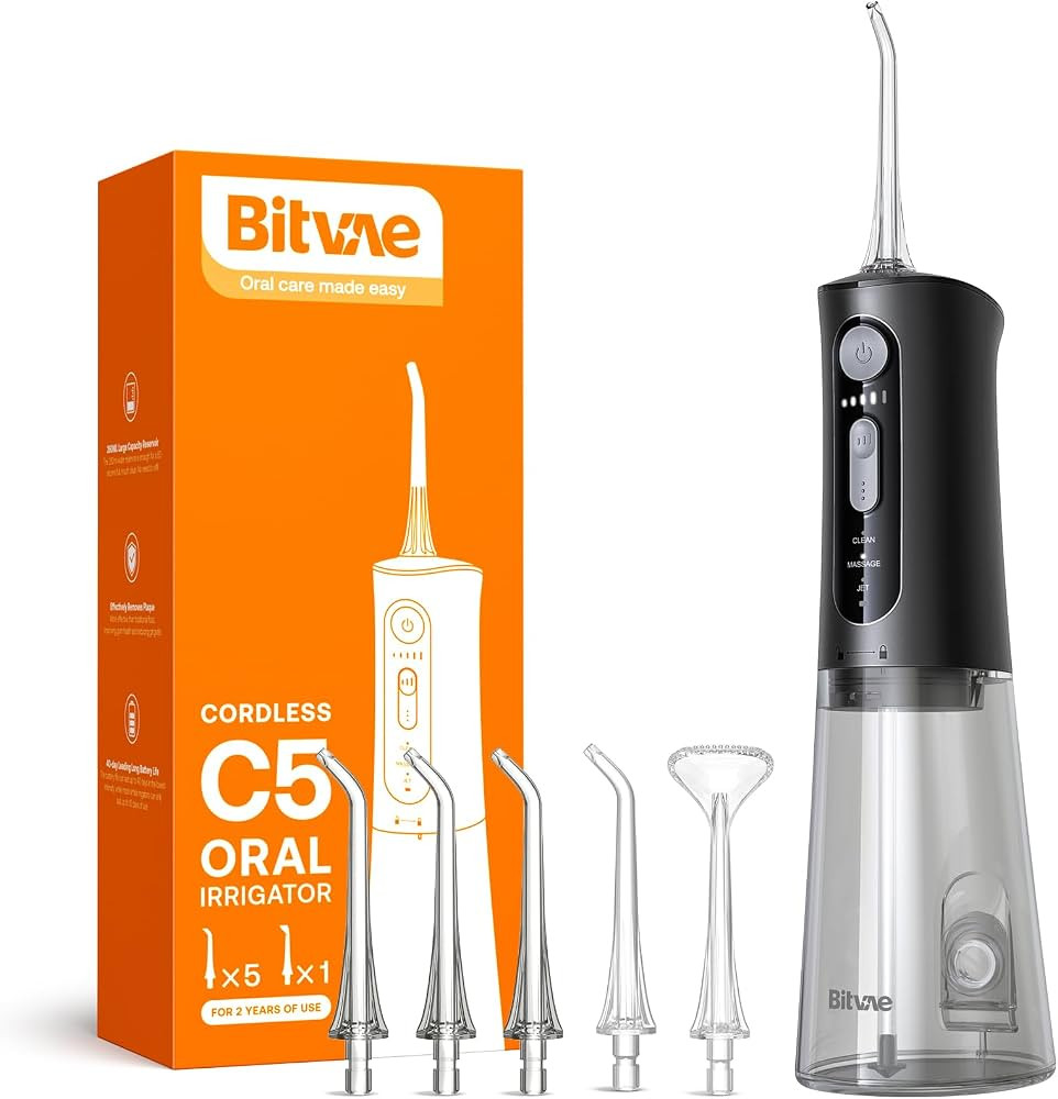 Bitvae Water Dental Flosser for Teeth, Cordless Water Teeth Cleaner Picks, 3 Modes 5 Intensities,... | Amazon (US)