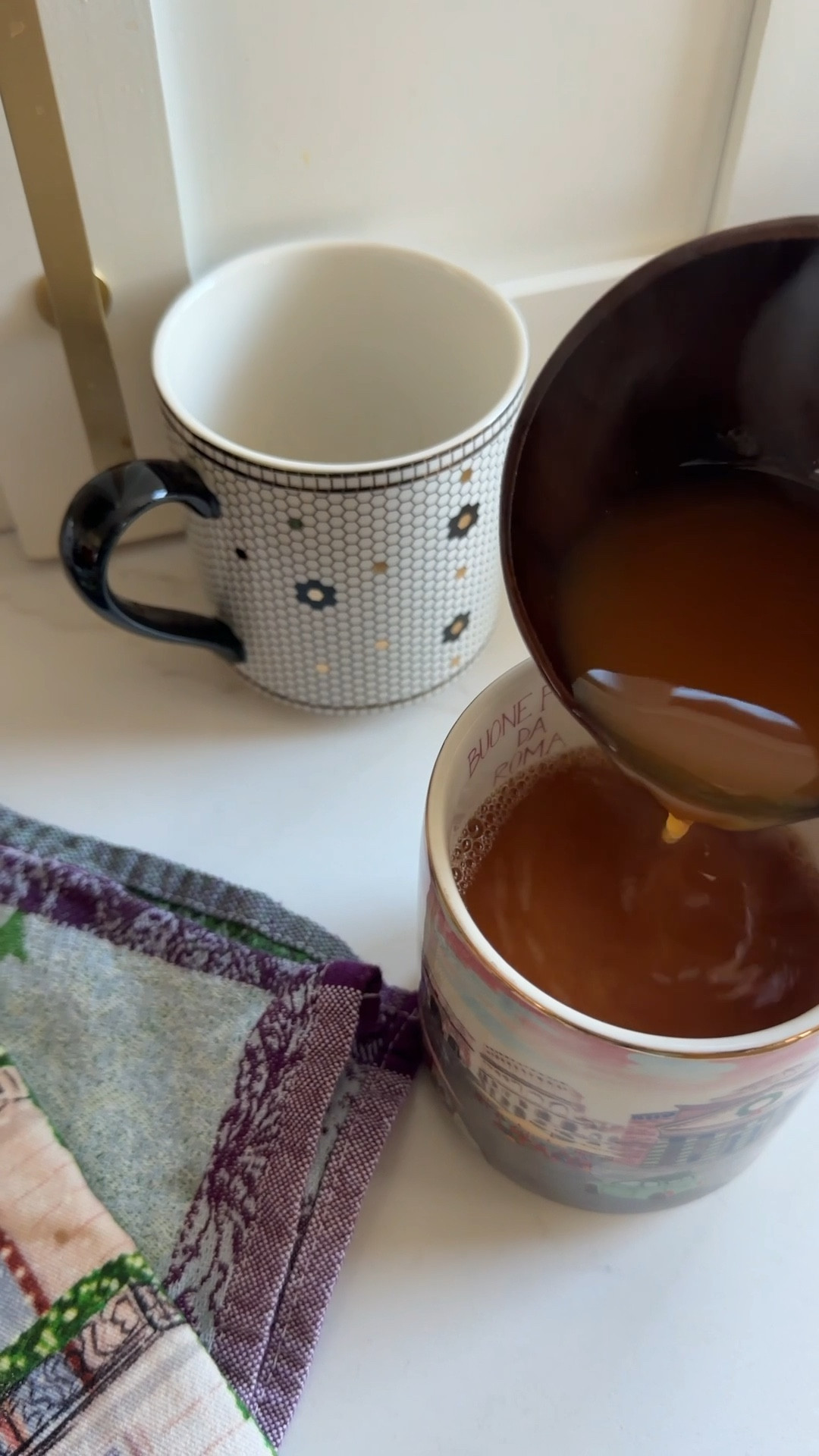 Wassail Recipe
8 cups apple cider
2 cups orange juice
1/3 cup lemon juice
4 cinnamon sticks
1/2 tsp ground cloves 
1/4 tsp ground ginger 
1/4 tsp ground nutmeg 
1 Tablespoon light brown sugar 
Mix ingredients and allow to simmer for 30-45 minutes.
Before serving, I like to add red hots to taste and stir until melted (about a 1/4 cup) 
Ladle into mugs and toast to good health 

#LTKstorytime #LTKSeasonal #LTKHoliday