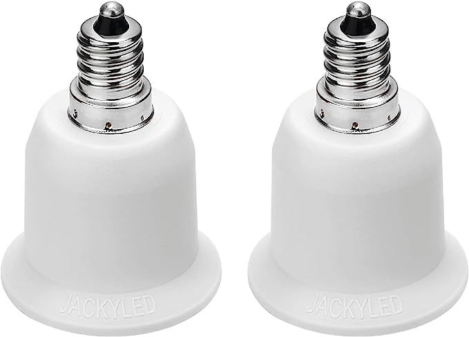 JACKYLED E12 to E26 Adapter E12 Light Socket to Medium Base E26 E27 Converter Light Socket Adapte... | Amazon (US)
