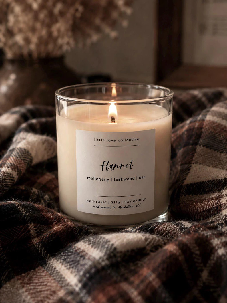 Flannel: Mahogany Teakwood candle | oak, lavender, masculine scented | Etsy (Global)