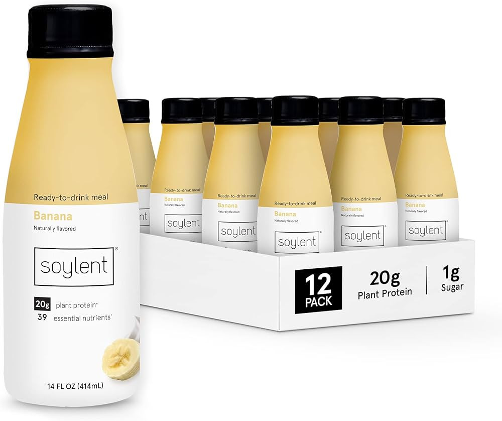 Soylent Banana Meal Replacement Shake, Ready-to-Drink Plant Based Protein Drink, Contains 20g Com... | Amazon (US)