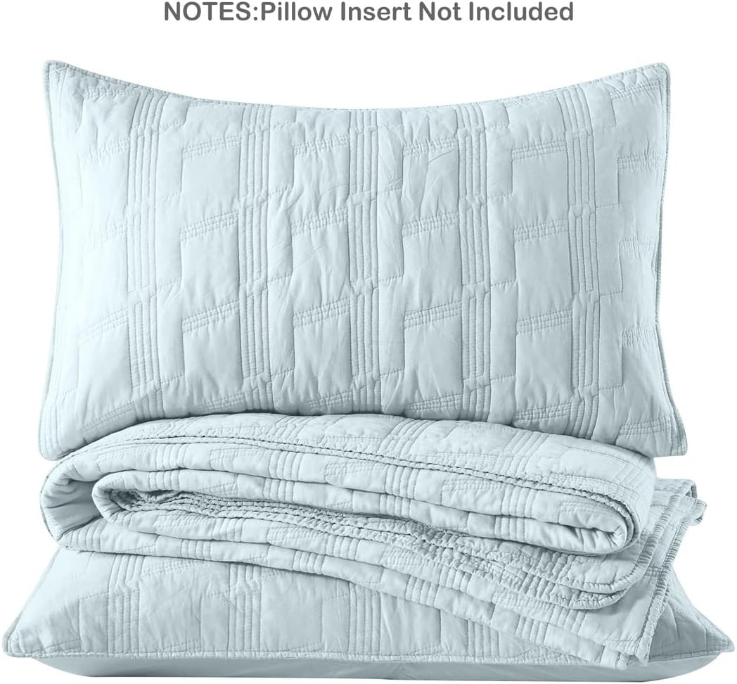 HORIMOTE HOME 100% Cotton Quilt Set Twin Size, Baby Blue Pre-Washed 2-Piece Bedspread Coverlet Se... | Amazon (US)