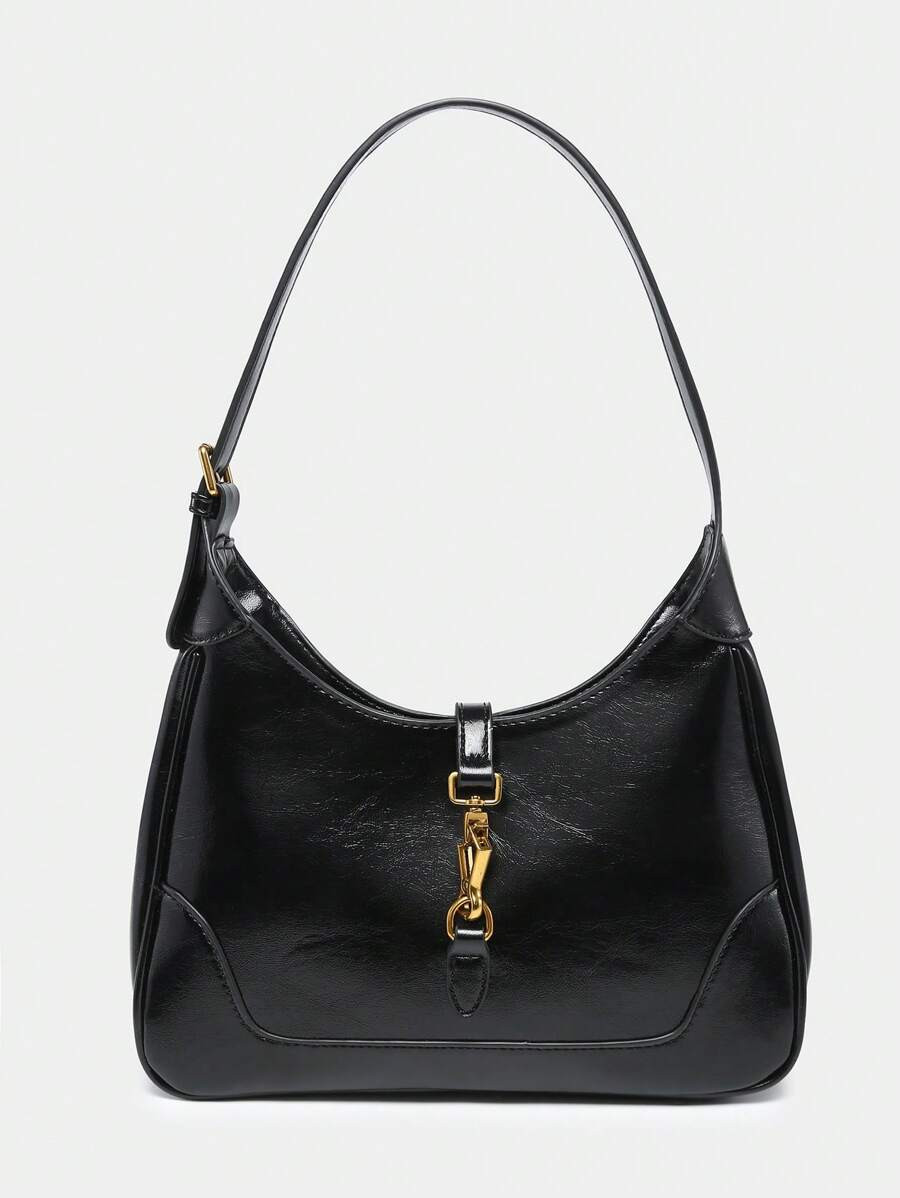 1pc Vintage Minimalist Detachable Shoulder Strap Crescent Moon Shaped Handbag, Adjustable Strap F... | SHEIN