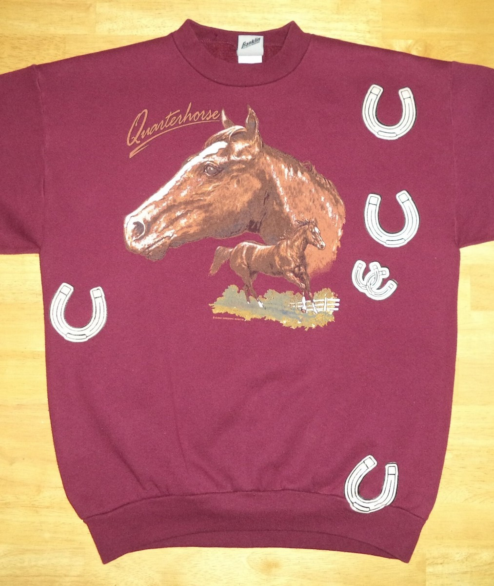 Vintage 1998 Quarterhorse Horse 50/50 Single Stitch Crew Neck Sweatshirt Adult M  | eBay | eBay US