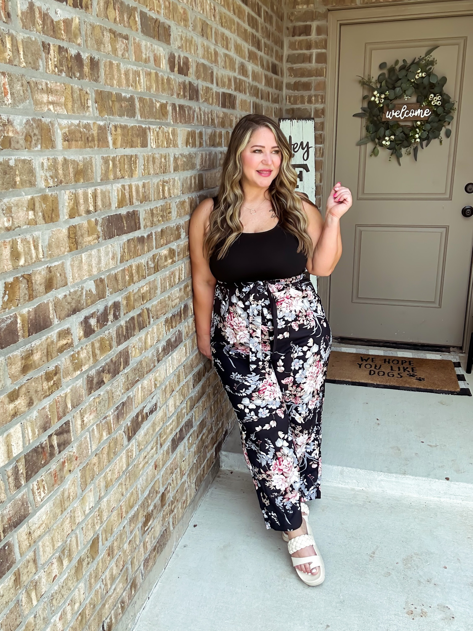 Jumpsuit 1X
Sandals tts 

#LTKcurves #LTKunder50 #LTKstyletip