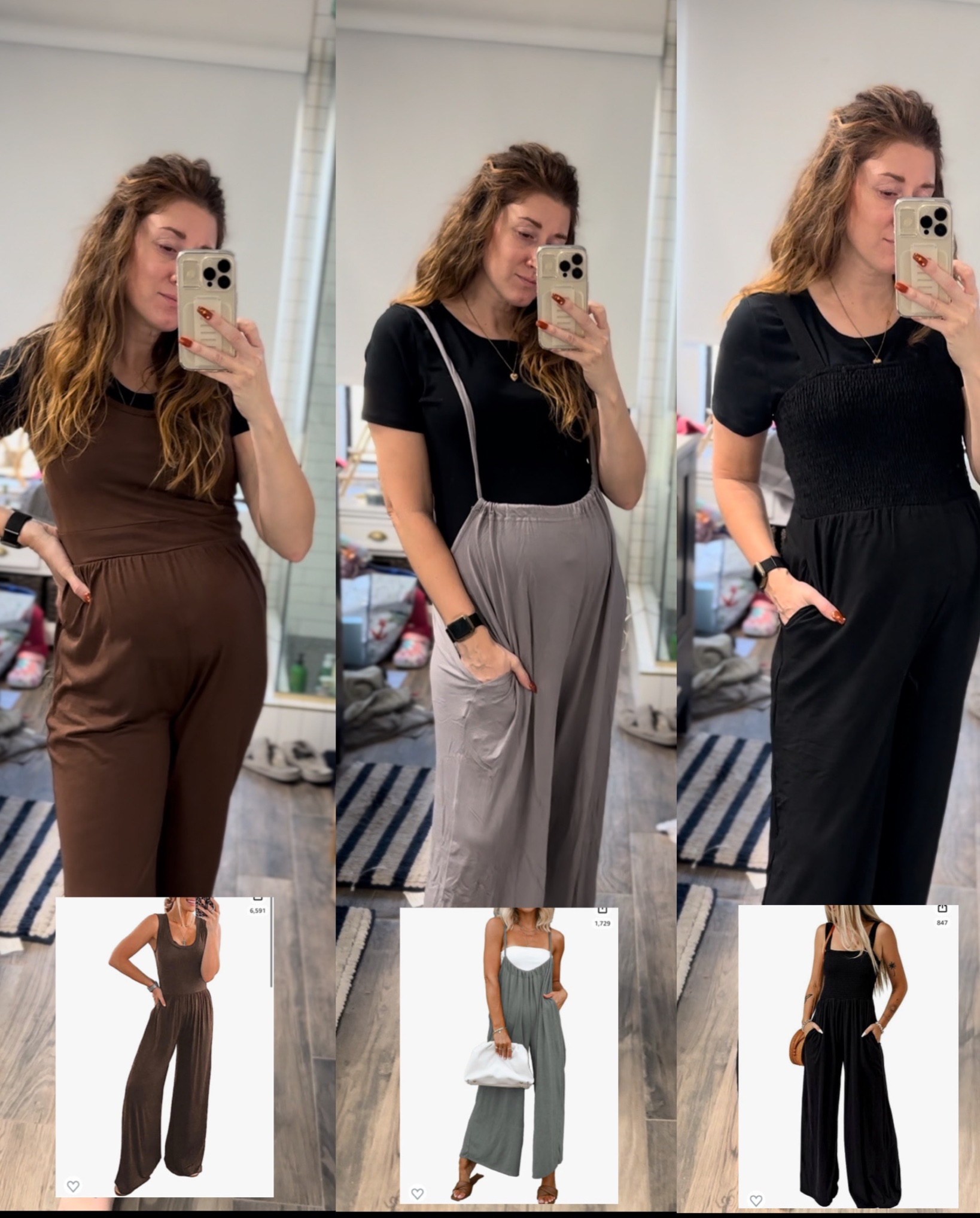 Jumpsuits styled 5 months pregnant 

Returned the first but loved the rest! All linked here! 

#LTKover40 #LTKbump #LTKfindsunder50