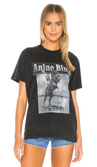 ANINE BING Lili Wild And Free Tee in Washed Black from Revolve.com | Revolve Clothing (Global)