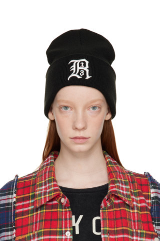 R13 - Black Logo Beanie | SSENSE