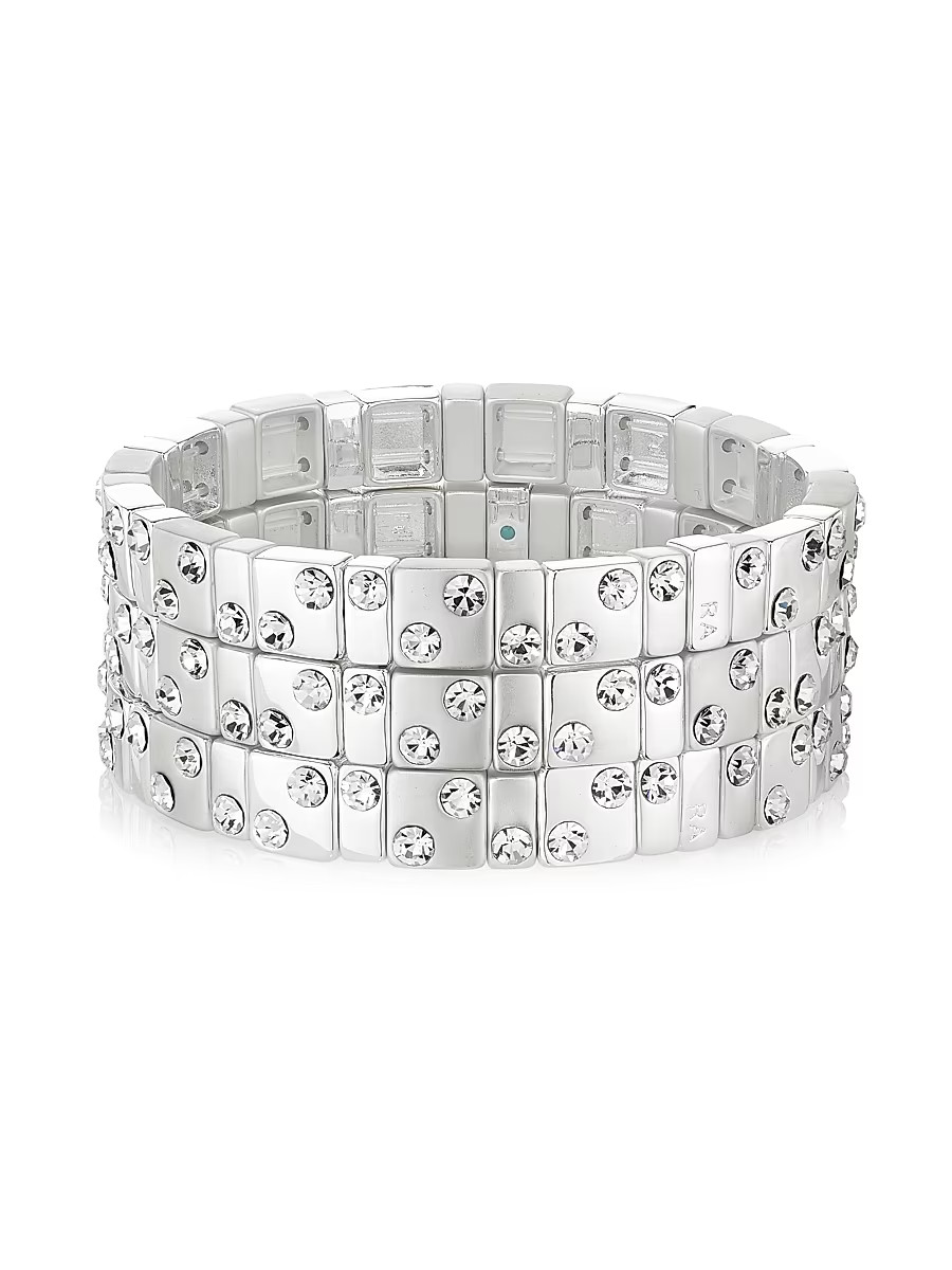 Women's Twinkle Twinkle Set Of 3 Silvertone & Cubic Zirconia Stretch Bracelets - Silver | Saks Fifth Avenue