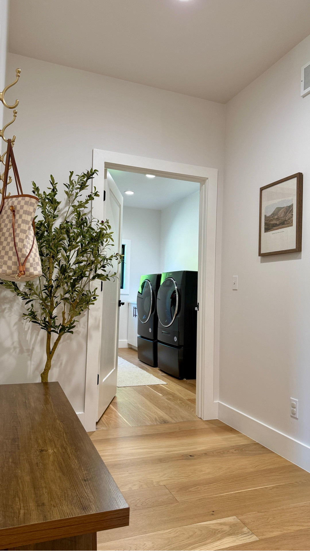 A simple addition that makes a huge impact! 
This bench and hooks with an olive tree makes such a huge difference in this hall. 



#LTKdayinmylife #LTKHome #LTKgrwm