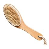 100% Natural Boar Bristle Body Brush with Contoured Wooden Handle by TOUCH ME | Amazon (US)