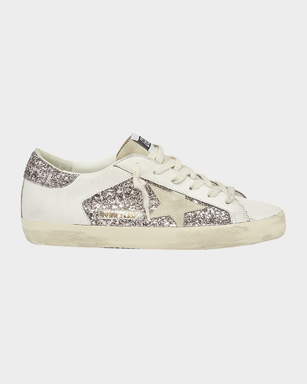 Superstar Leather Glitter Low-Top Sneakers | Neiman Marcus