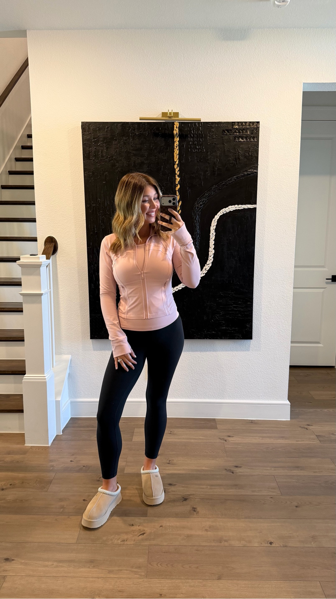 NYE outfit of the day bc I’ll be staying in and working on my goals today. Jacket is a size 10, tank & leggings are a size 8. 

5’7 • 153lbs • 36DDD for reference 

#LTKSaleAlert #LTKootd