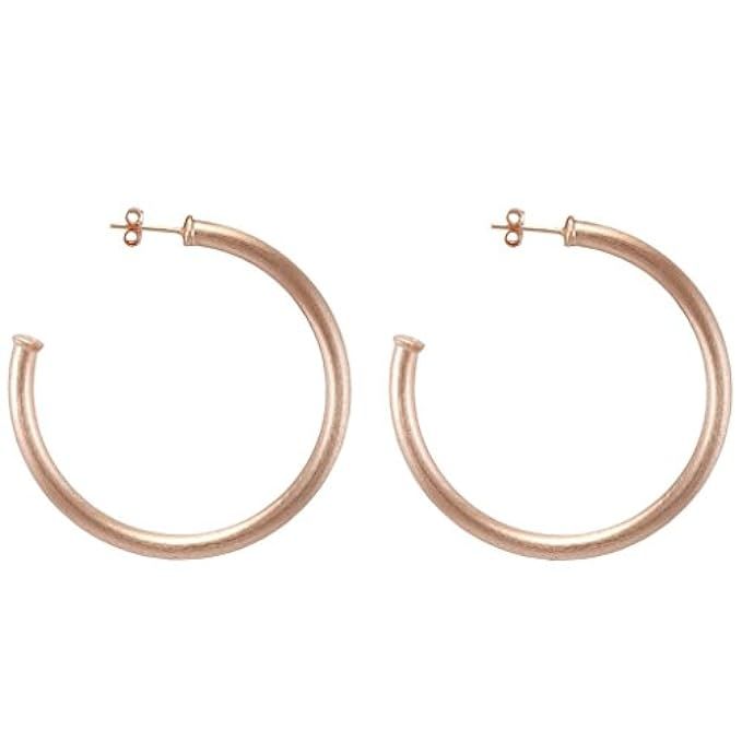 Sheila Fajl Brushed Champagne Gold Plated Small Everybody's Favorite Hoop Earrings | Amazon (US)