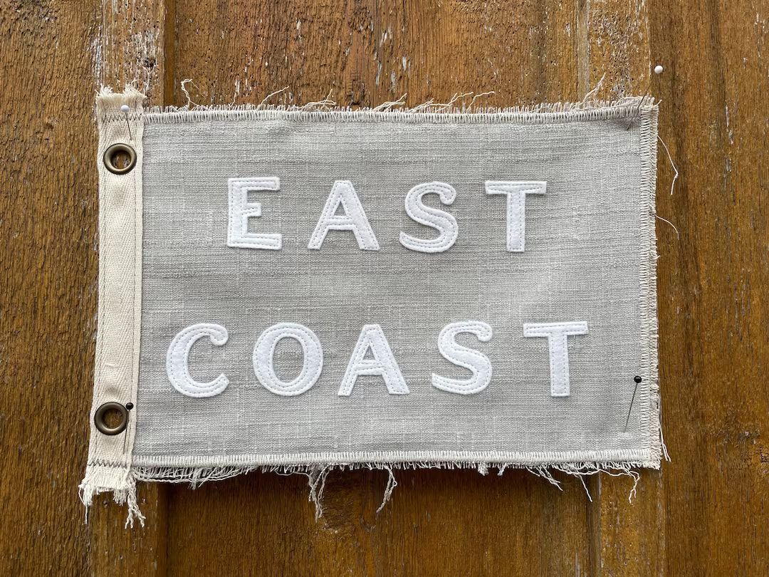 Vintage Inspired camp flag East Coast vintage linen beach flag California Florida surf get outsid... | Etsy (US)