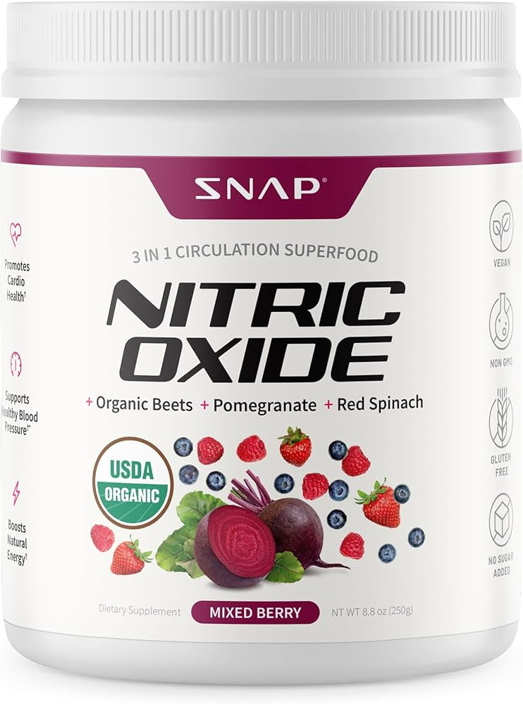 Snap Supplements Organic Beet Root Nitric Oxide Powder - Supports Energy and Healthy Circulation,... | Amazon (US)