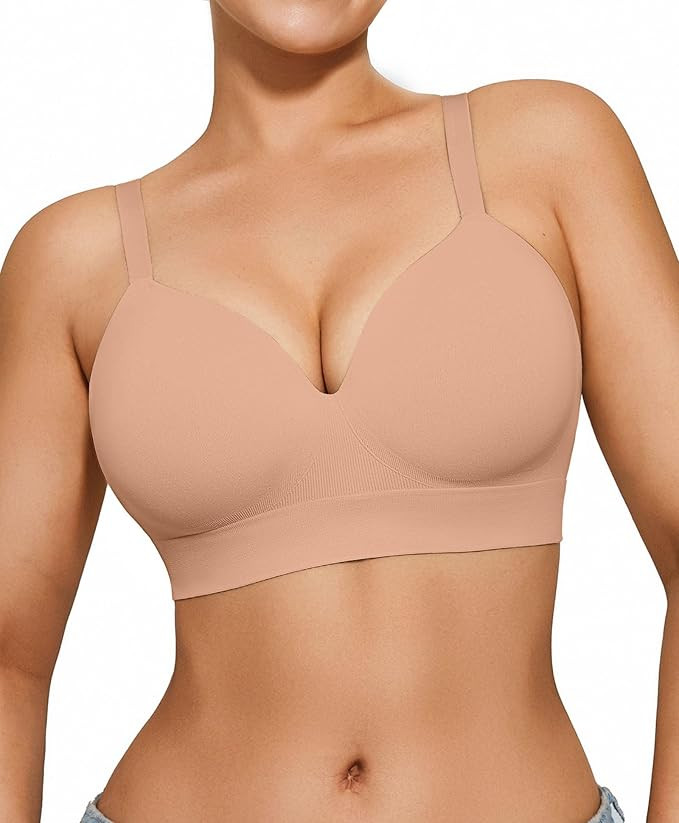Popilush Wireless Seamless Bras for Women Soft Foam Cups Bralette No Wire Support Comfort T Shirt... | Amazon (US)