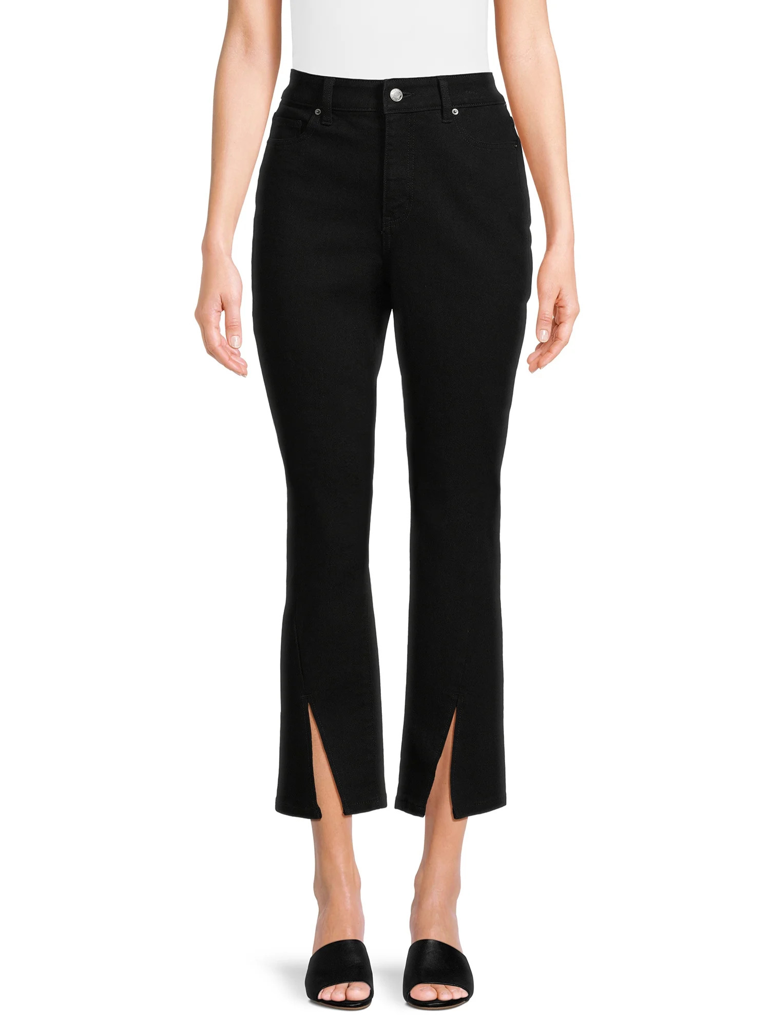 Time and Tru Women's Slit Hem Straight Leg Jeans, 28" Inseam for Regular, Sizes 2-20 - Walmart.co... | Walmart (US)