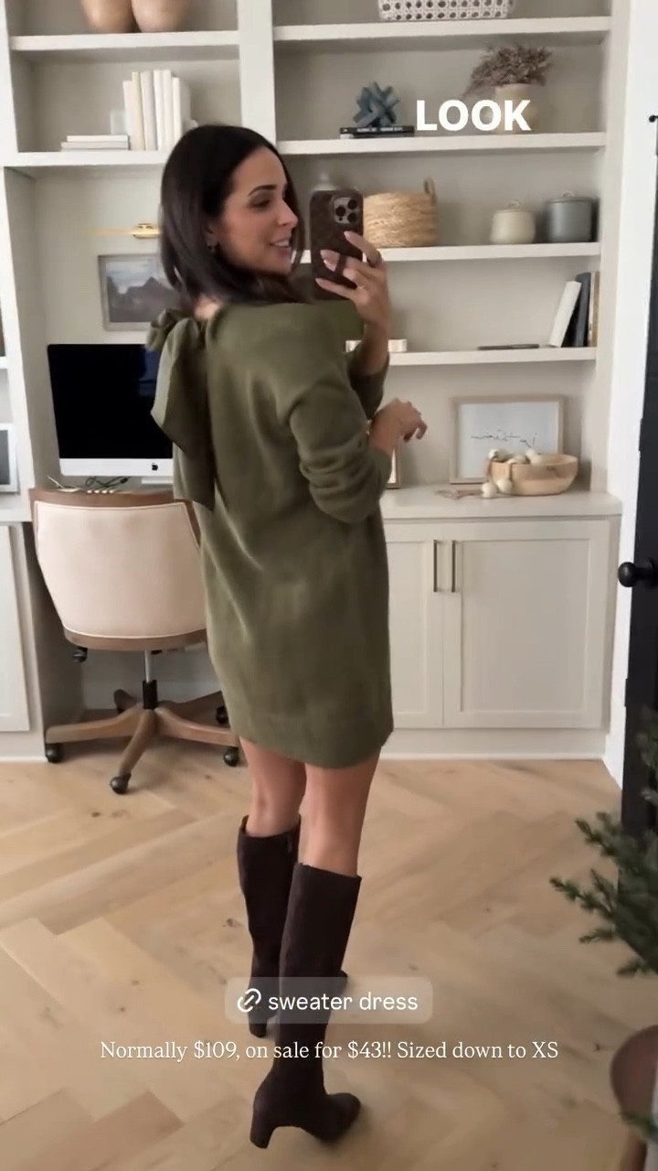 Bow back sweater dress 😍 perfect for upcoming holiday parties! 

Normally $109, on sale for $43!! Sized down to XS

#LTKHoliday #LTKCyberWeek #LTKSaleAlert