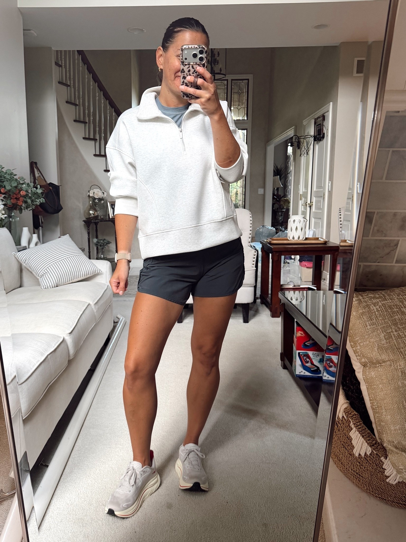 Walking outfit of the day! Pullover is so good from Dick’s! I sized up to a medium. Amazon running shorts run true to size.

#LTKOver40 #LTKActive #LTKmomlife