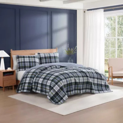 Tommy Hilfiger Bleecker Plaid Cotton Quilt Set, Green, Full/Queen | Belk