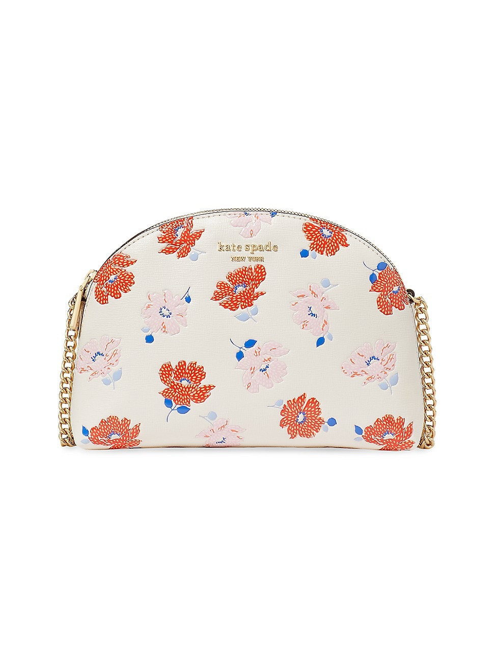 Women's Morgan Dotty Floral Leather Crossbody Bag - White | Saks Fifth Avenue