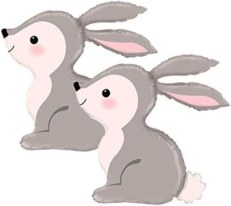 Set of 2 Adorable Woodland Bunny 36" Foil Party Balloons | Amazon (US)