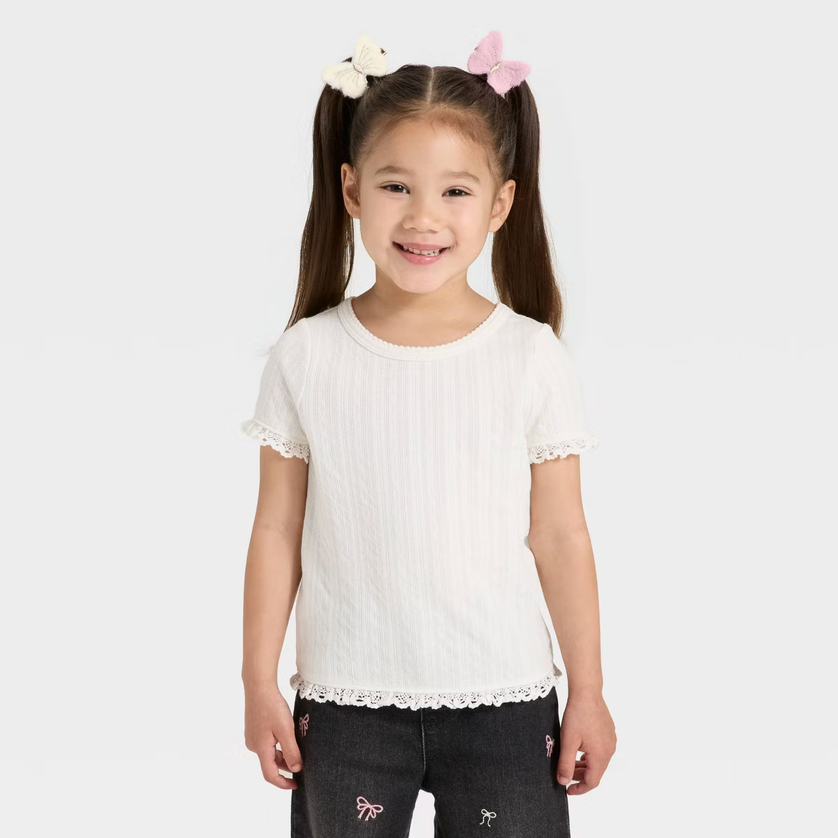 Toddler Girls' Short Sleeve Pointelle T-Shirt - Cat & Jack™ | Target
