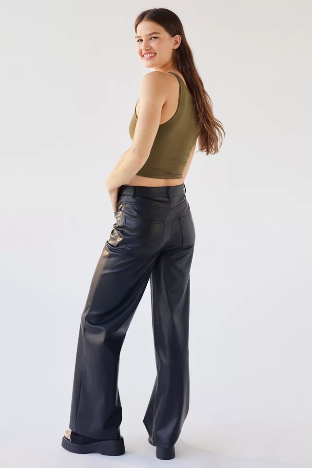 UO High & Wide Faux Leather Pant | Urban Outfitters (US and RoW)