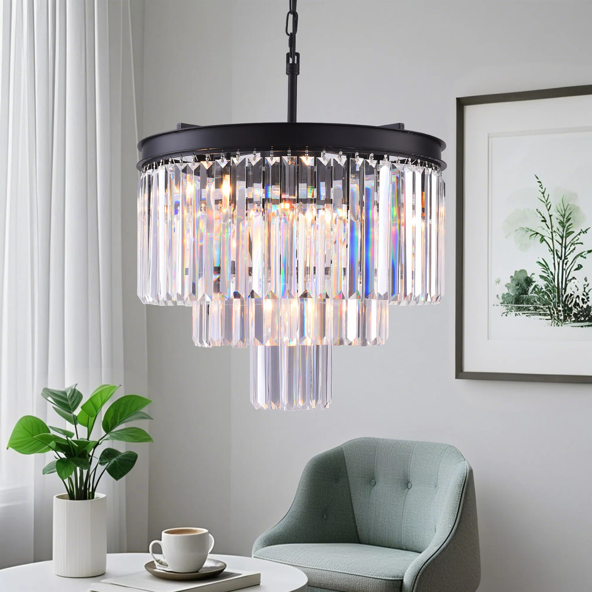 Laurel Foundry Modern Farmhouse® Hallum 7 - Light Unique Tiered Chandelier with Crystal Accents... | Wayfair North America