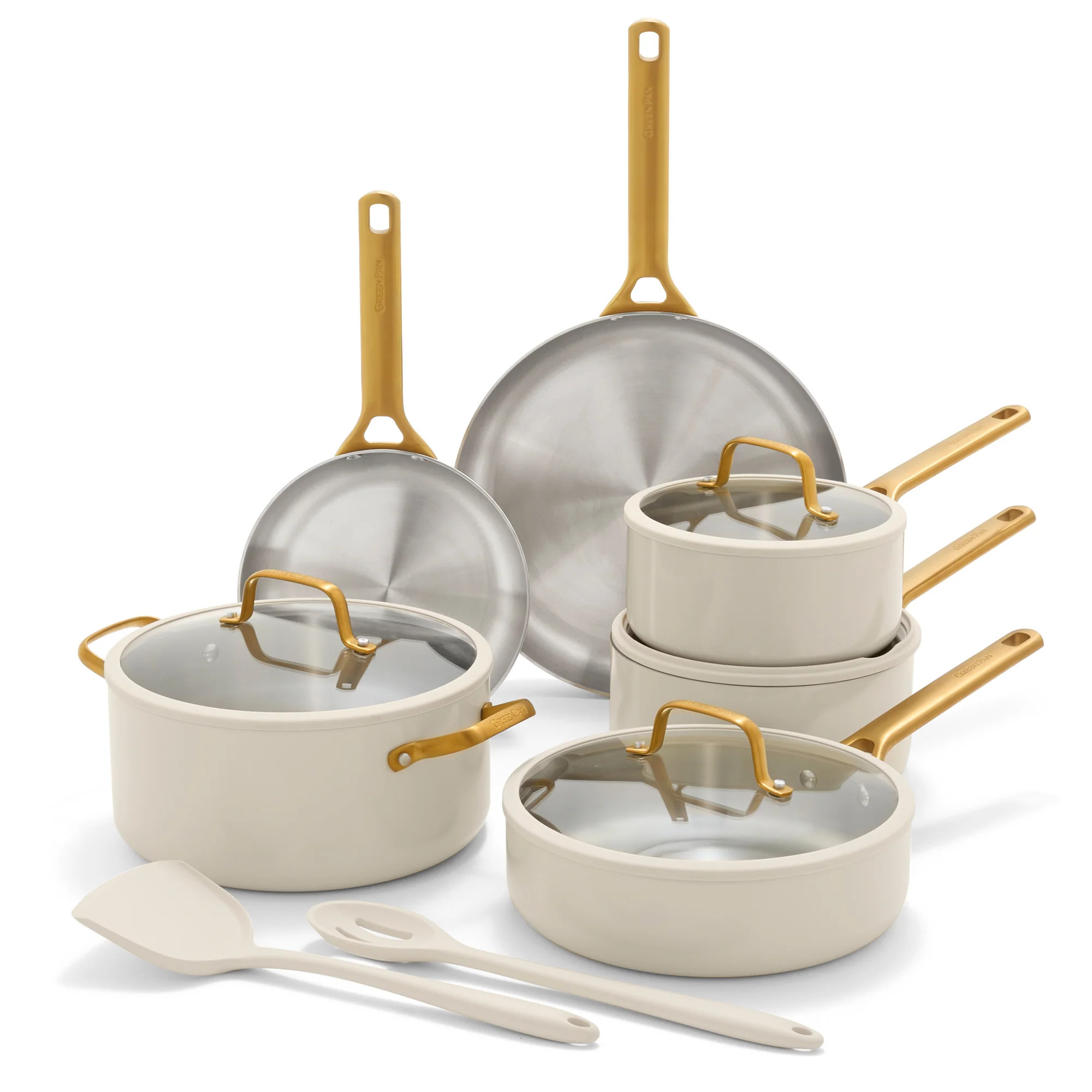 Reserve Pro Uncoated Stainless Steel 12-Piece Cookware Set | Cream | GreenPan