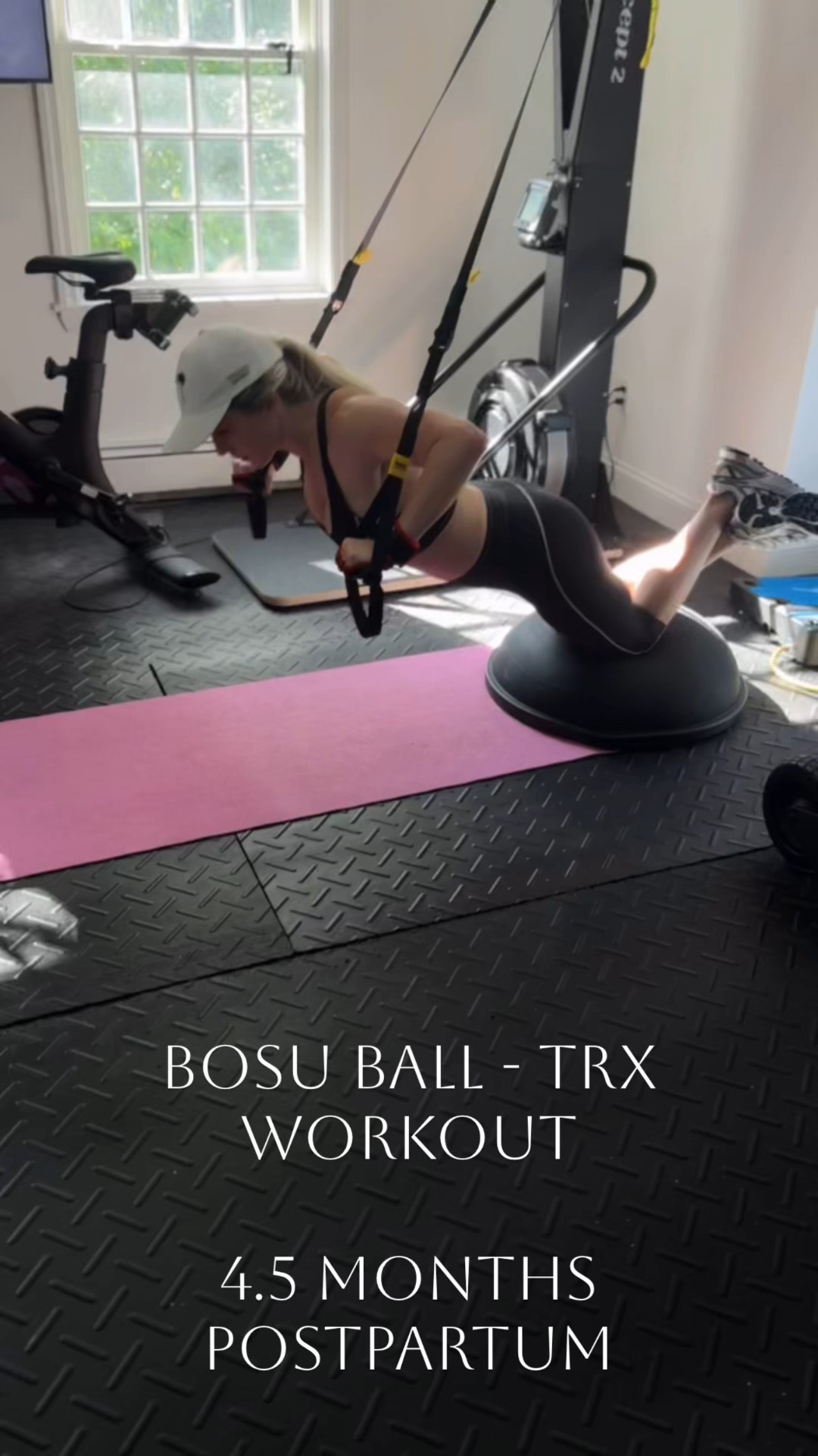 Postpartum workout equipment and look
