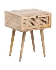 Mango Wood & Cane Side Table | Marshalls