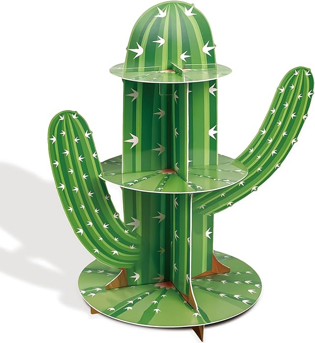 3 Tier Cactus Cupcake Stand, Green Cactus Shape Cupcake, Mexican Fiesta Party Decorations for Cie... | Amazon (US)
