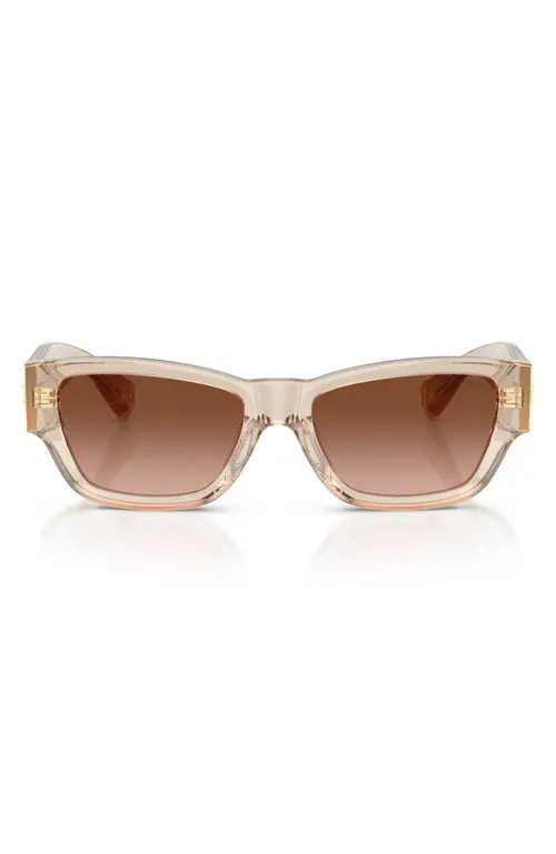 Tiffany & Co. 54mm Rectangular Sunglasses in Crystal Beige /Brown Gradient at Nordstrom | Nordstrom