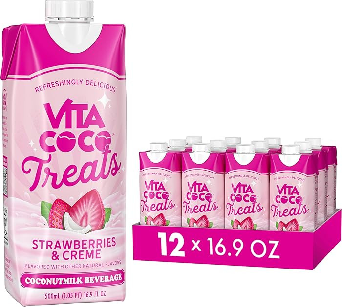 Vita Coco Treats Strawberries & Creme Coconut Milk Drink | Sweet, Refreshing, Treat | Cremey Pink... | Amazon (US)